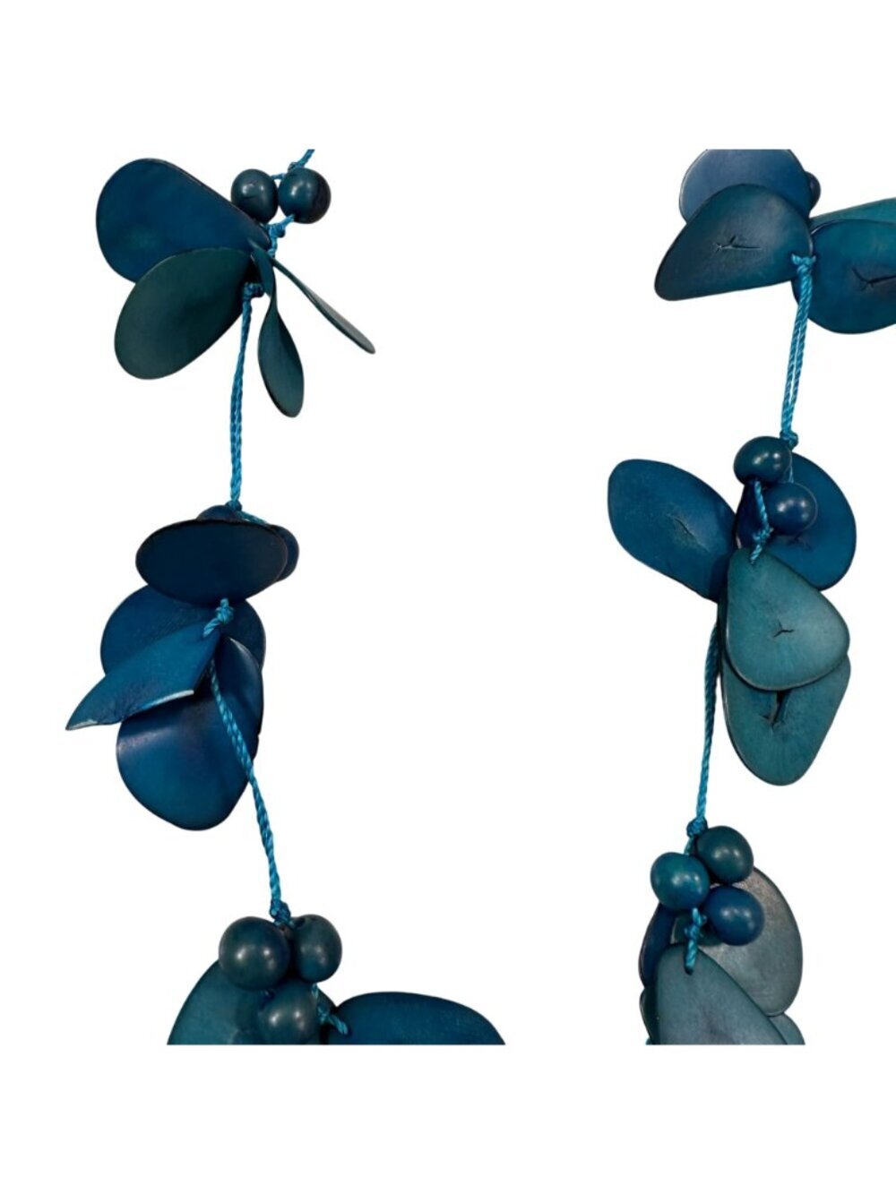 Tagua Colorful Nut Necklace Adjustable Handmade Boho Tropical Aqua Jewelry - Picture 4 of 9